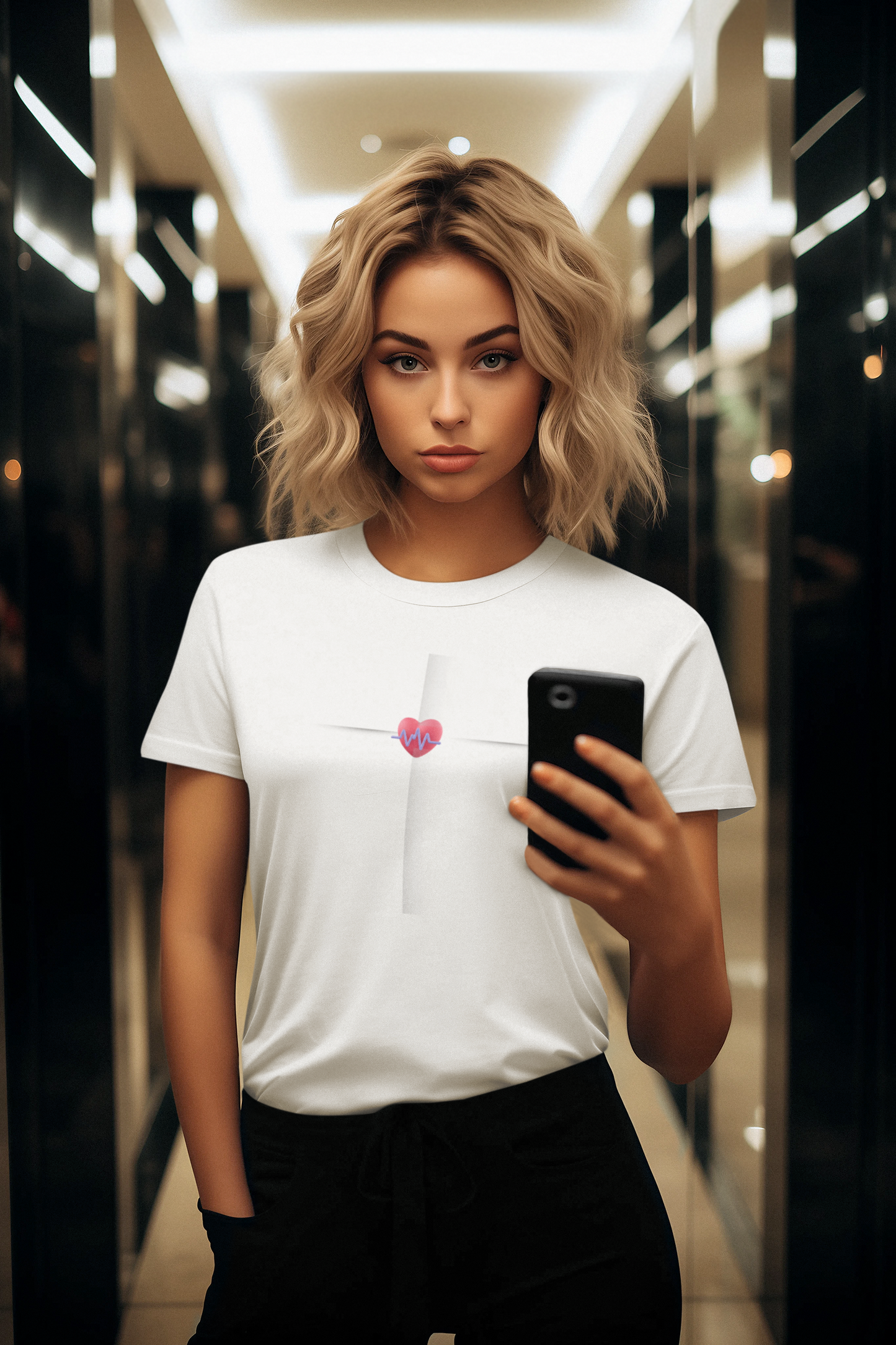 Cross and Pink Heart
